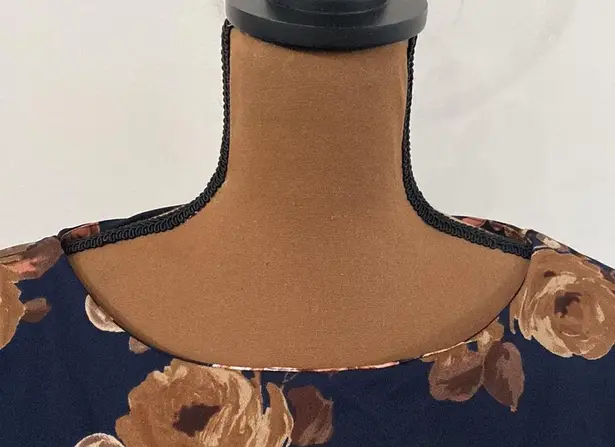 Brigitte Brianna floral rose print boatneck midi modest dress size M Size M