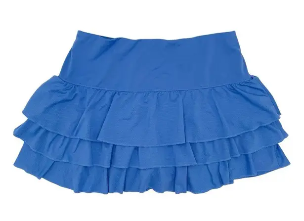lucky in love Long Rush Tiered Ruffle Skort Blue Athletic Skirt Women's Size XL