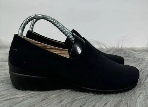 Ecco Felicia Shoes Womens Size 8 Black Stretch Leather Low Slip On