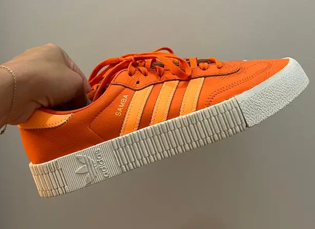 Adidas Orange  Sambas (Size 9)