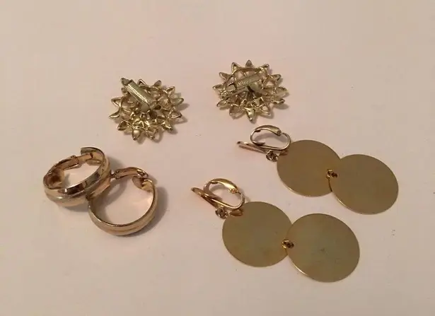 Lot Of 3 Costume Earrings Vintage Clip On All Signed Lewis Segal Sarah Coventry