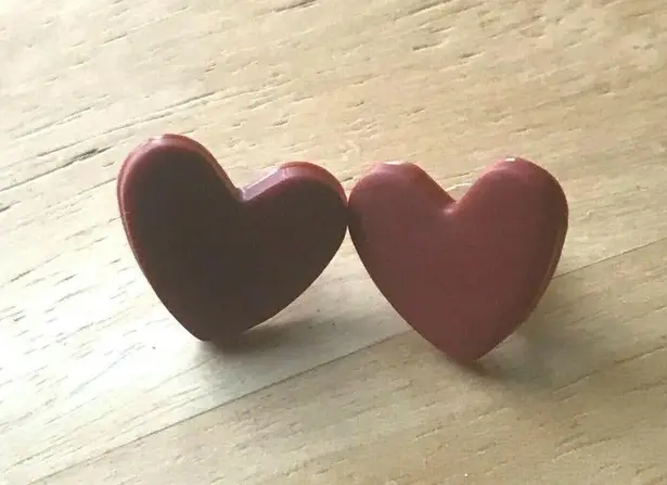 Handmade Heart Earrings Posts Polymer Clay Valentine Birthday Romance Cu…