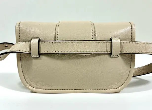See By Chloe Saddie Double O Ring Leather Belt Bag Cement Beige NWT