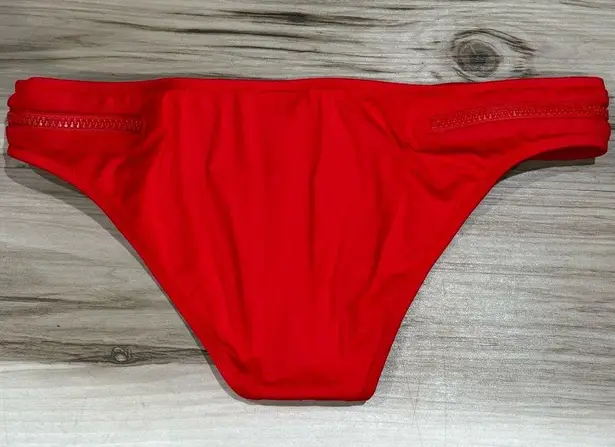 Melissa  Odabash Sports Luxe Red Zipper Bikini Bottoms Women’s 8