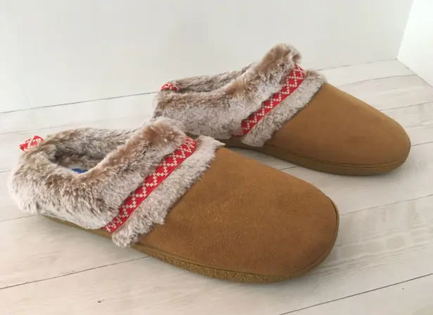 Plush Slippers, Size 11/12 Tan