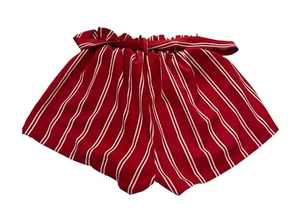 Zaful paper bag red shorts with white stripes