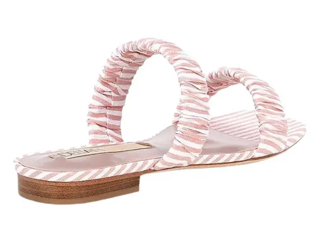 Deltan Sandal Cora Stripe Print Two Band Slides Size 7 NWT