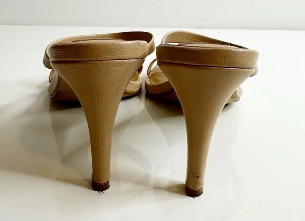 Jaggar The Label Square Toe Heels Two Strap Leather Nude Tan Women's 38 US 7
