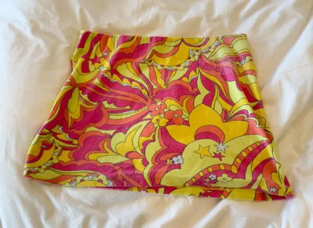 Frankies Bikinis Floral Psychedelic Mini Skirt M