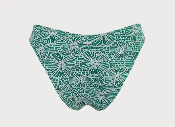 Berlook Green Floral Jacquard Bikini Bottom ONLY 62