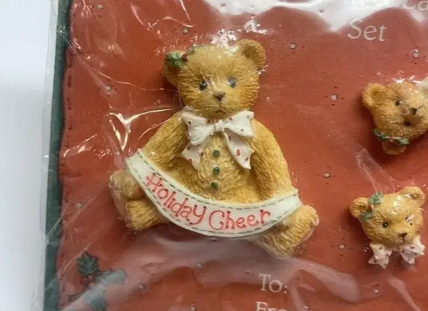 Lapel Pin & Matching Stud Earrings Christmas Holiday Cheer Bear Set