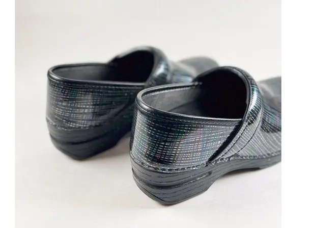 Dansko XP Pro Womens Shoes Black Patent Leather Metallic Clogs Nursing 37 US 7