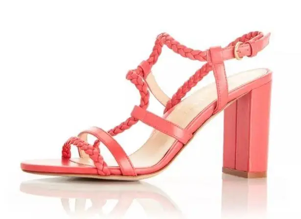 MARION PARKE Hannah 85mm Sandals coral orange Womens 38 Red Size 7