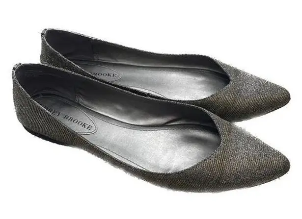 Audrey Brooke  CICI Metallic Textile Ballet Flats Pointy Toes Women’s size 8