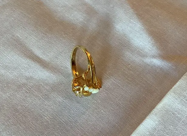 Hallmark Vintage Opal Pinky Ring Size 4.5 Gold Tone Marker Multiple Gemstones