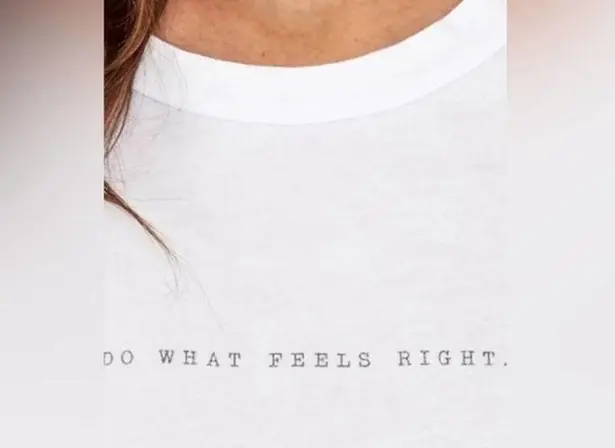 Mate the Label NEW White Organic Cotton "Do what feels right." Classic Crew Tee