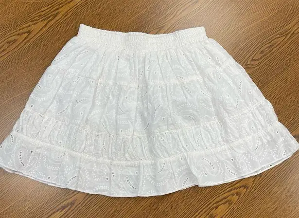 MISA Los Angeles  White Paisley Eyelet Mini Skirt - XS - NWT