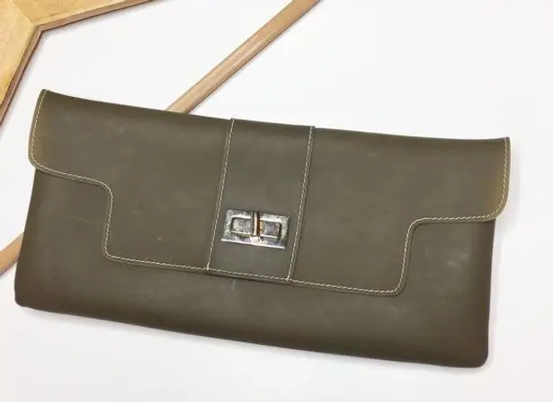 Sondra Roberts  olive green clutch