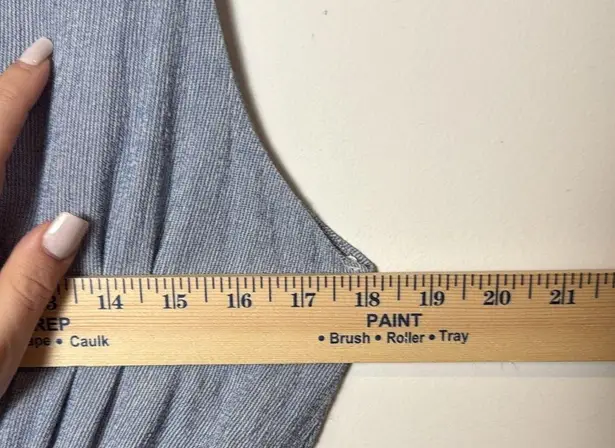 FOR THE REPUBLIC Striped Sleeveless Jumpsuit with Pockets Blue and White size L