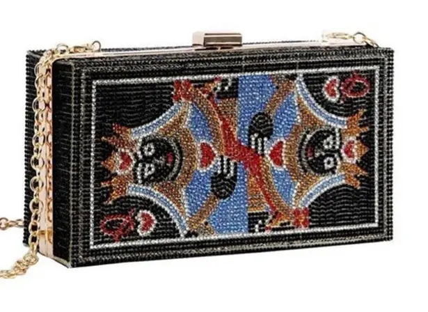 Black Queen of Hearts Crystal Clutch