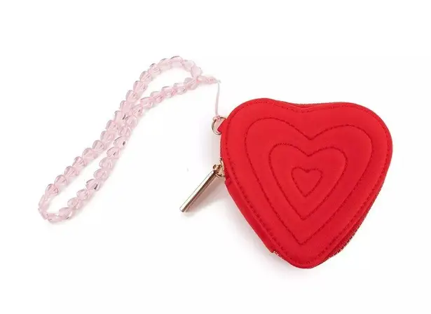 SkinnyDip London Women's Heart Quilted Coin Purse in Red, New with Tag Red