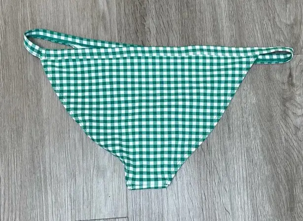 Topshop  Women's Green/White Gingham Moderate Coverage Bikini Swim Bottoms sz 8