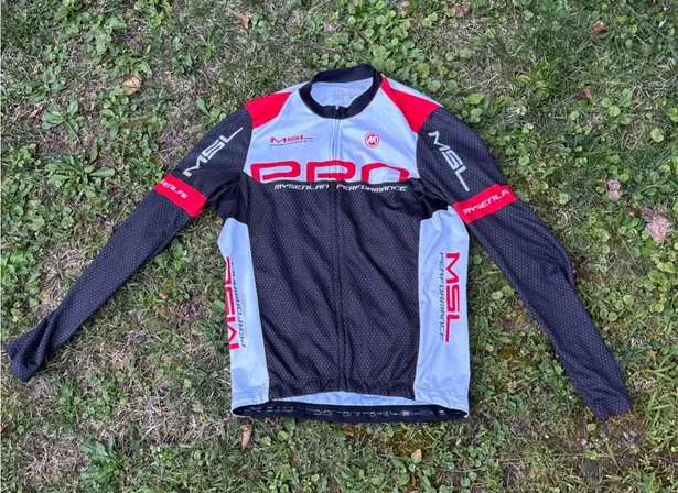 MSL Pro Performance Women's Cycling Jersey Long Sleeve Red White Black Size M
