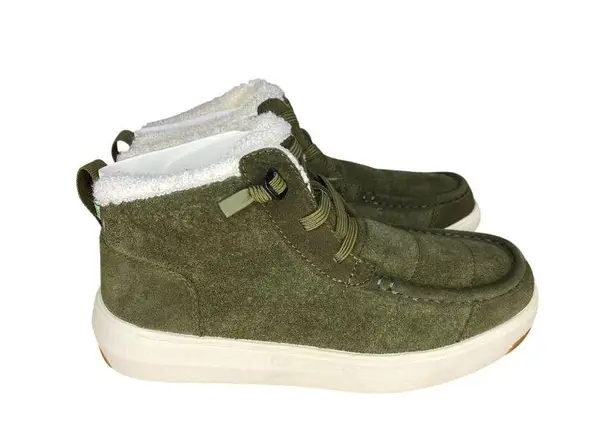 Stio Colter Chukka Dark Olive Green Suede Boots Size 6 Lining & Traction Outsole