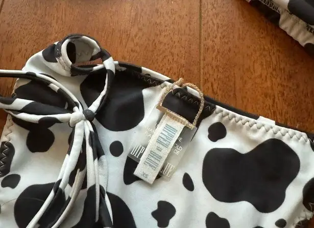 Cow print Dipped in Blue Bikini White Size XS