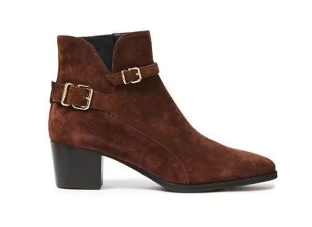 Tod's  Buckled Suede Ankle Boots Brown Size 38