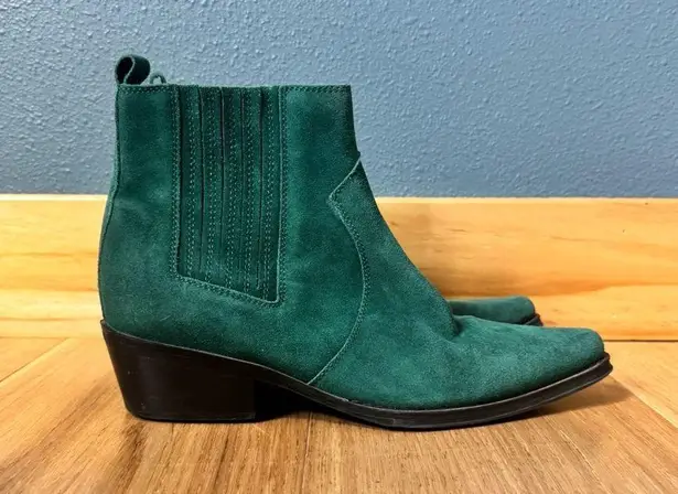Calvin Klein Barbara Green Suede Western Booties size 9