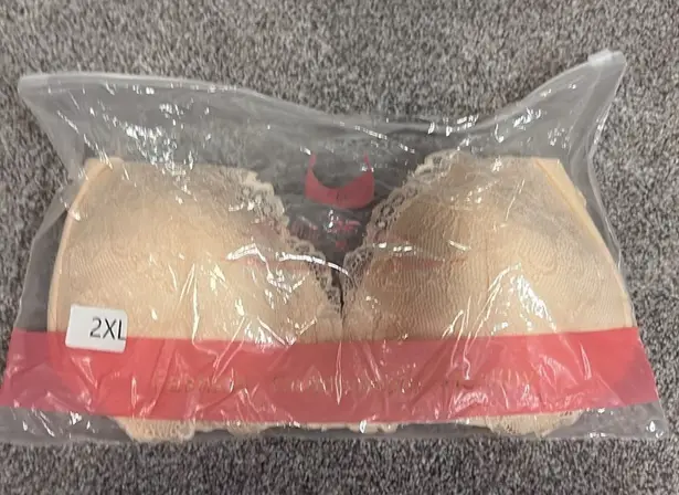 Peach front closure light padded bra Orange Size XXL thumbnail 1