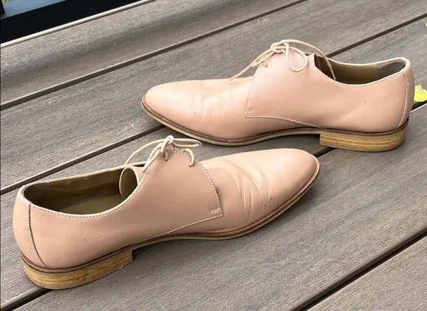 Evereve Everlane The Modern Oxford Blush Creme Leather Derby Shoes - Size 10.5