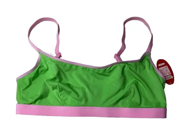 Parade Re:Play Scoop Neck Wireless Bralette Lime Green and Light Pink Sz Small