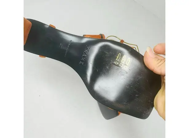 Frame orange Le Braxton Strappy suede summer Sandal (Women) sz 37