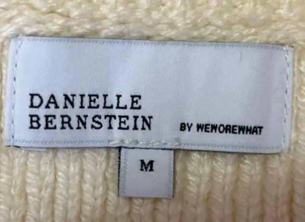 Danielle Bernstein WeWoreWhat White Ribbed Knit Bralette Crop Tank Sweater Top M