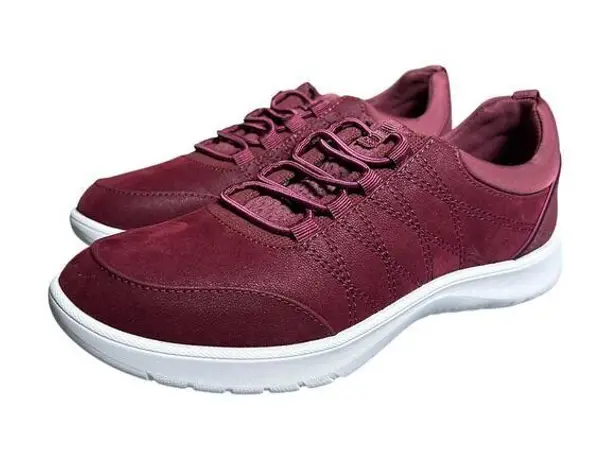 Cloudsteppers by Clarks Adella Holly Bungee Slip On Sneaker Shoes Red 5.5 NWB