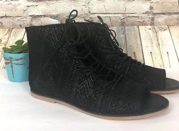 Kelsi Dagger NEW  Brooklyn Hendrix Lace Up Gladiator Sandal Black Open Toe - Image 1