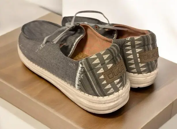 Hey Dude Wendy Boho Grey Silver Accents US Women's US 10 EU 41 UK 8 Comfy