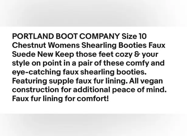 Pacific&Co PORTLAND BOOT Size 10 Chestnut Womens Shearling Booties Faux Suede New