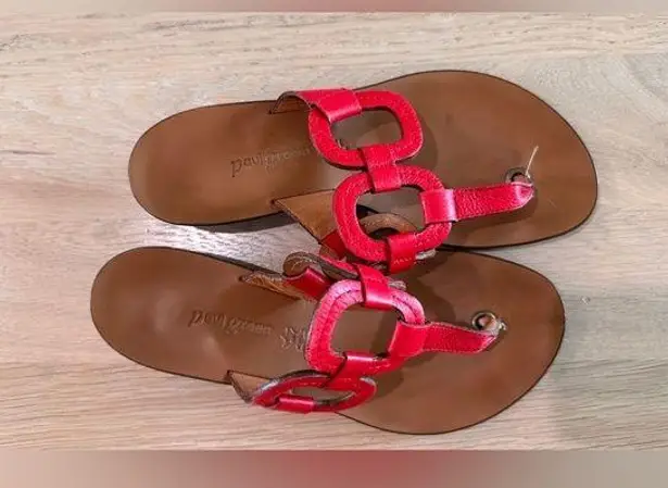 Paul Green  red leather sandals size 7