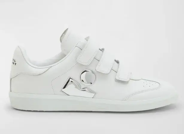 Isabel Marant Beth Leather Triple-Grip Tennis Sneakers in White