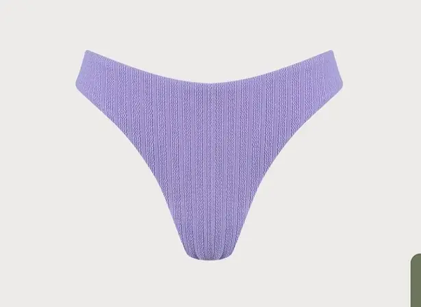 Berlook Purple Solid Textured Bikini Bottom