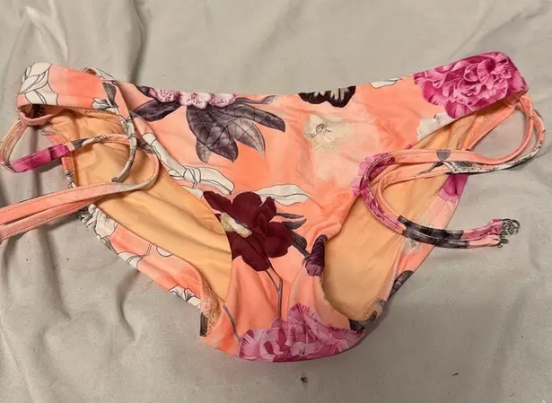 Seafolly Peach Modern Love Tie-Side Bikini 12 NWOT