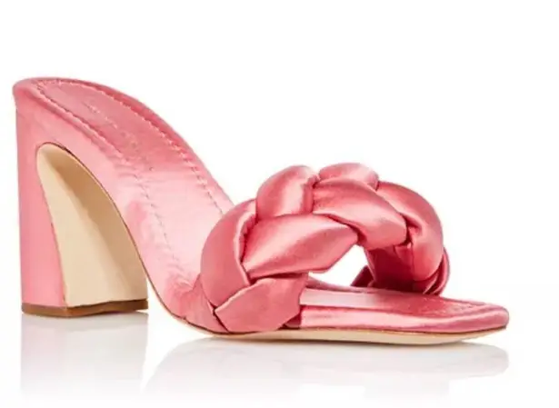 Loeffler Randall Freya Braided Curved Heel Sandals Bubblegum, Size 11 New in Box