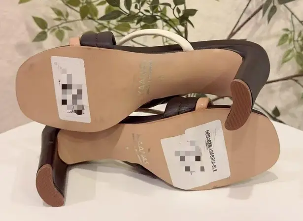 Kaanas Umbria Contrast Strappy Heel Black Size 6 NWOT Summer Tan