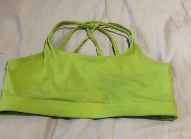 RUNNING GIRL Women's Strappy Sports Bra Sexy Cross Back Bra size xsmall Green