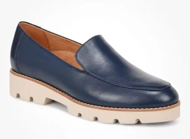 Vionic NWOB  Kensley Women's Slip On Loafer Navy Leather - 10 Medium 2790