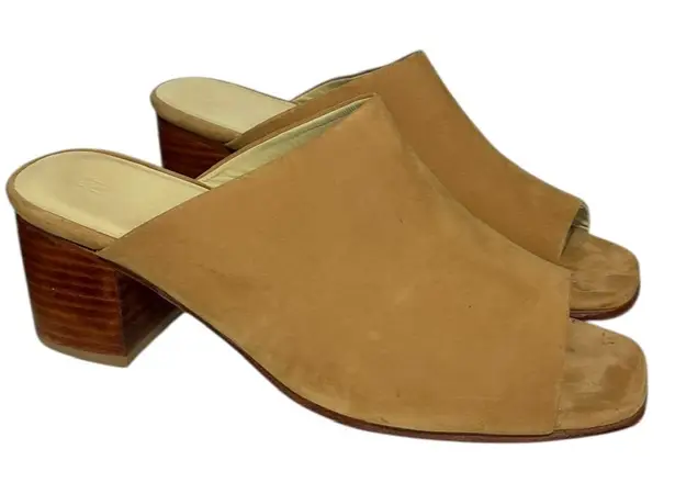 Nisolo Paloma Tan Suede Open Toe Mule 10