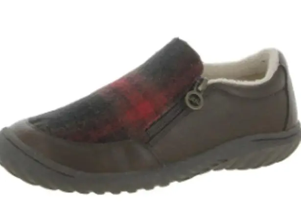 Jambu JBU by Crimson Memory Foam Red Buffalo Plaid Slip on Shoes Size 7.5M